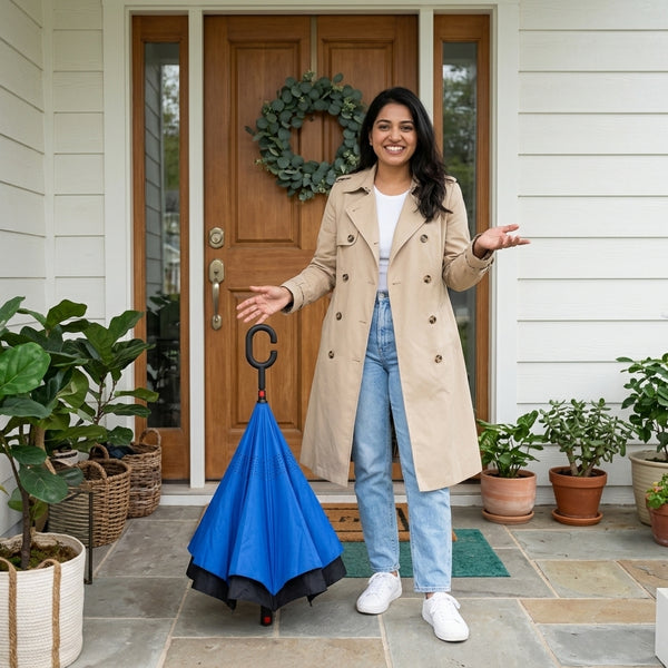 C-Type Reverse Folding Umbrella — Hands-Free, No-Drip, Auto Open